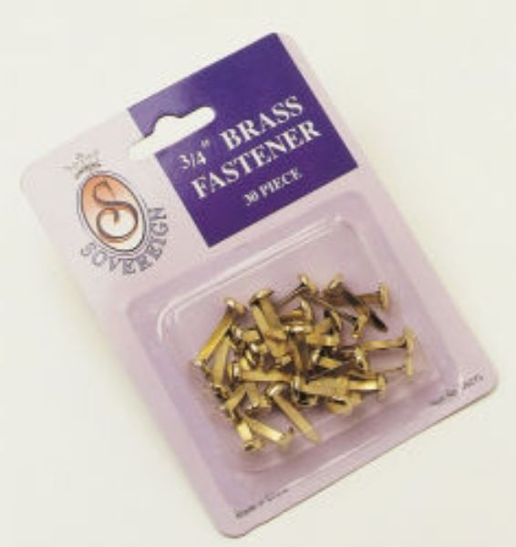 Picture of Paper Fasteners Brass Plated 19mm Packet 30