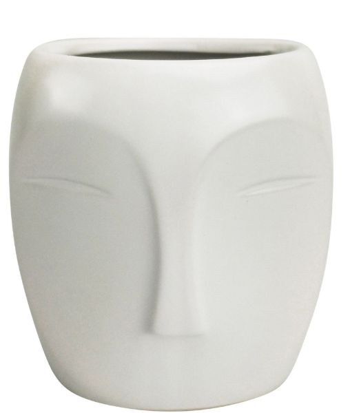 Picture of Aztec Face Vase White - Small 13cm