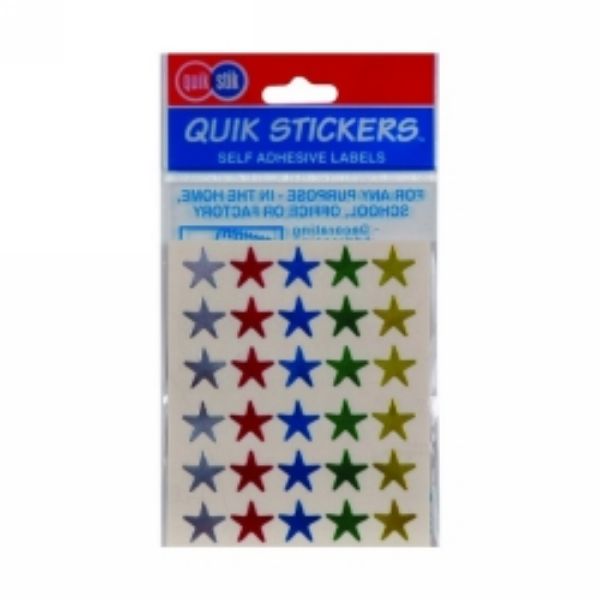 Picture of Labels Quik Stik Star Multi Colour Flat Pack