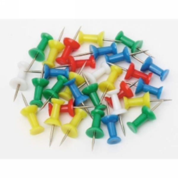 Picture of Pins Push Marbig Assorted Colours Packet 30