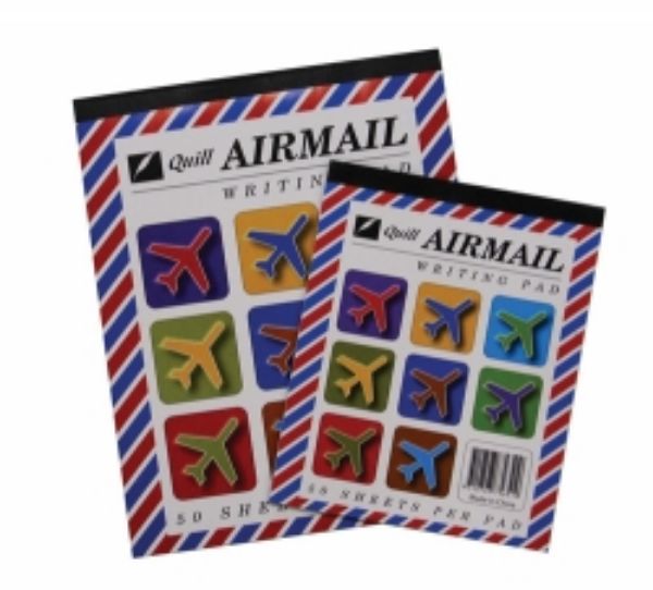 Picture of Writing Pad Airmail 250mm x 200mm Quill Ruled 50 leaf