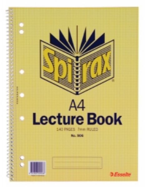 Picture of Lecture Book A4 Spirax 906 Spiral 140 Pages 7mm