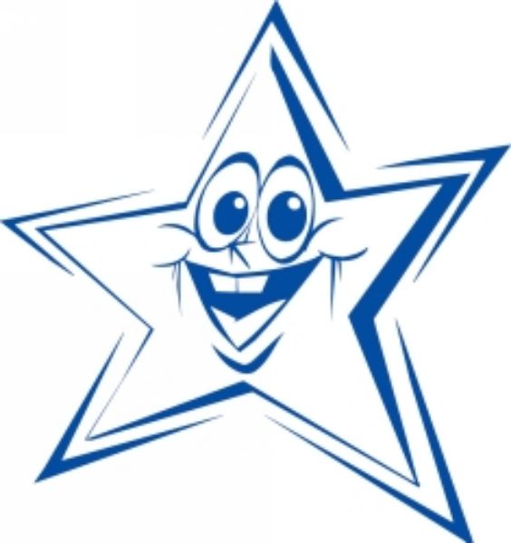 Picture of Shiny Merit Stamp Funny Face Star