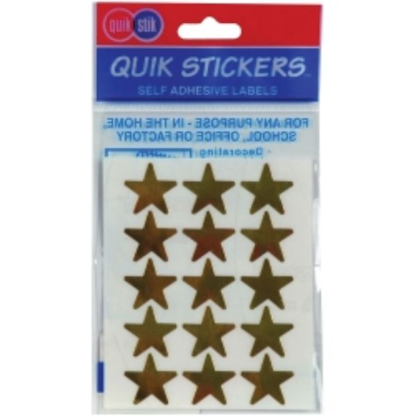 Picture of Labels Quik Stik Large Star Gold Flat Pack