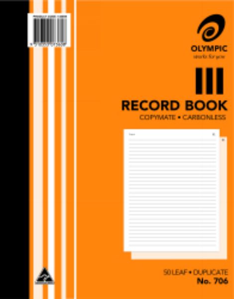 Picture of Record Book Olympic #706 Duplicate Carbonless 250mm x 200mm