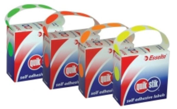 Picture of Labels Quik Stik 14mm Dot Fluoro Red