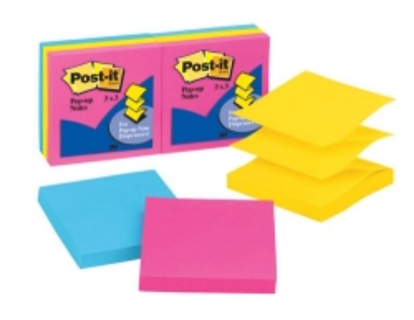 Picture of Notes Post-it Pop UP Refill R330AN 73mm X 73mm Assorted Neon Packet 6 x 100 sheets