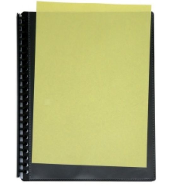 Picture of Display Book A4 20 Pockets Refillable Black with Front Insert Cover