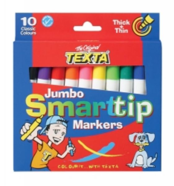 Picture of Markers Coloured Texta Jumbo Smart Tip Packet 10