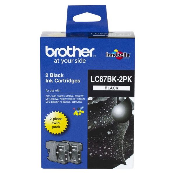 Picture of Brother LC-67BK Black Ink Cartridge - Twin Pack