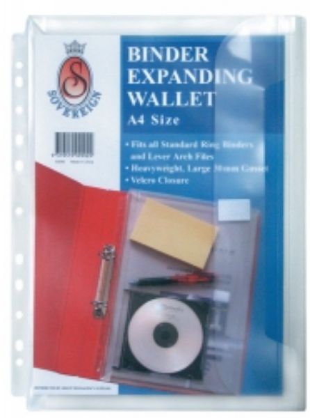 Picture of Expanding Binder Wallet A4 Plastic with Velcro Closure Clear