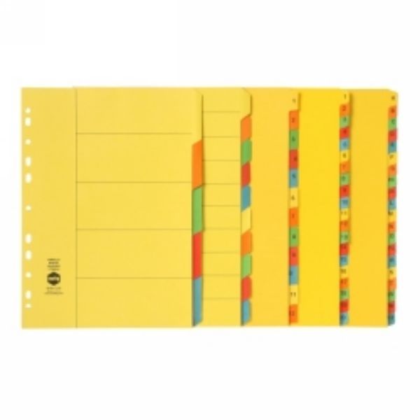 Picture of Dividers A4 Cardboard 10 Tab Coloured