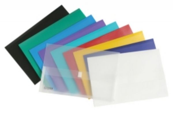 Picture of Document Wallet Foolscap Plastic with Velcro Fastening Black