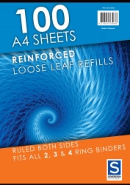 Picture of Loose Leaf Refills A4 Ruled 7mm Packet 100