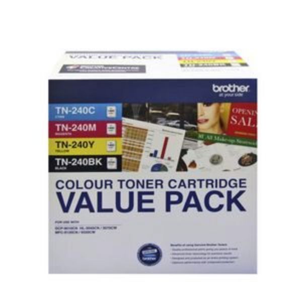 Picture of Brother TN-240 Colour 4 Pack Bk,C,M,Y Toner