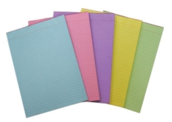 Picture of Office Pad Quill A4 70GSM Ruled Bond Assorted Colours