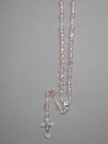 Picture of Crystal Rosary 4mm Pink