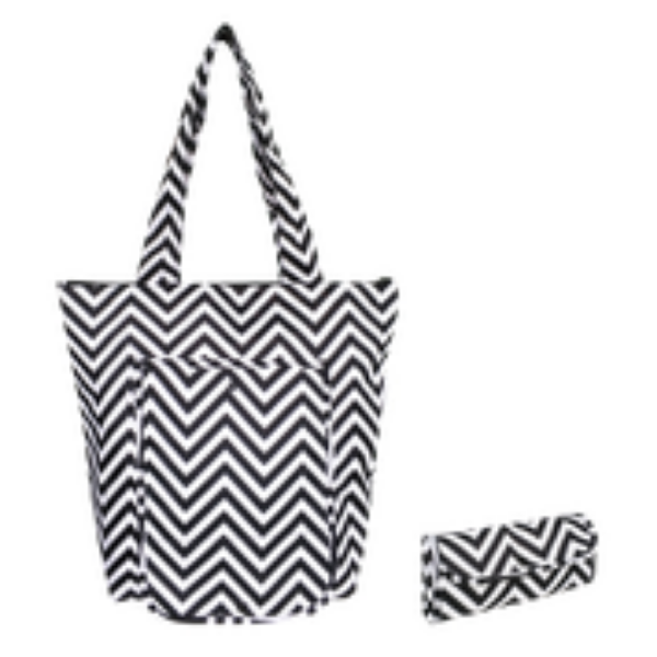 Picture of Sachi Insulated Market Tote - Chevron Stripe