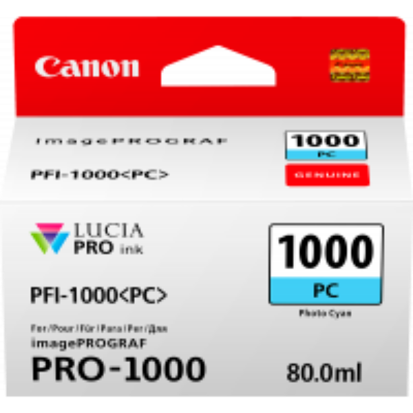 Picture of Canon PFI1000 Photo Cyan Ink Cartridge