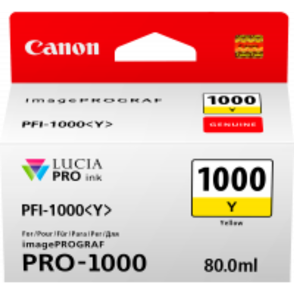 Picture of Canon PFI1000 Yellow Ink Cartridge