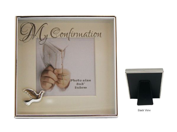 Picture of Silver Plated Confirmation Message Frame 3 x 3