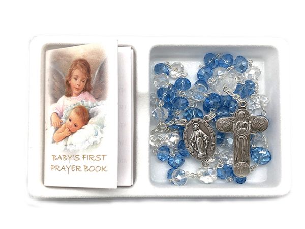 Picture of Rosary Baby Set & Book - Glass Blue