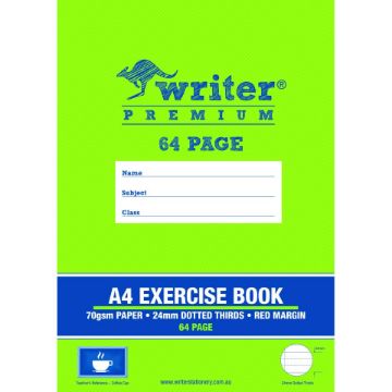 Picture of Exercise Book A4 64P 24mm Dotted Thirds
